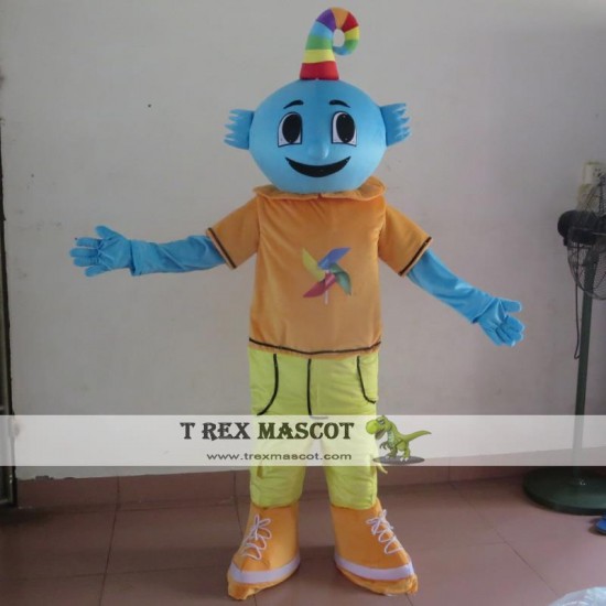 Adult Blue Alien Mascot Costume