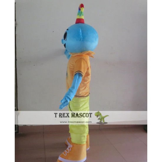 Adult Blue Alien Mascot Costume