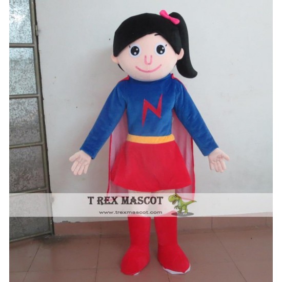 Girl Mascot Costume In Superman For Adults