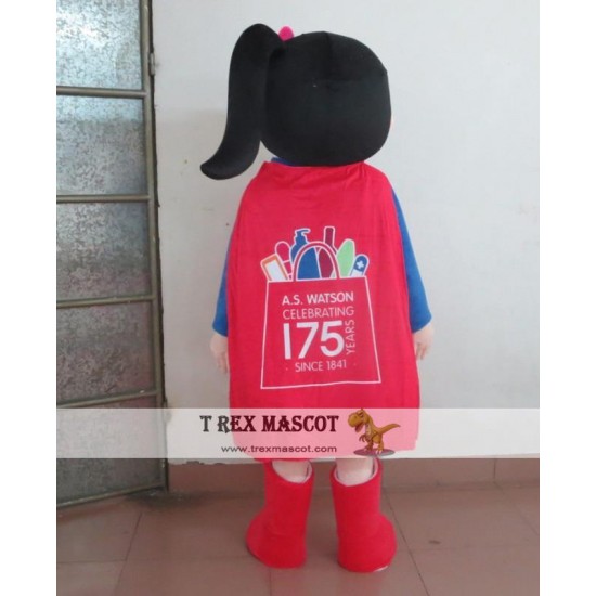 Girl Mascot Costume In Superman For Adults