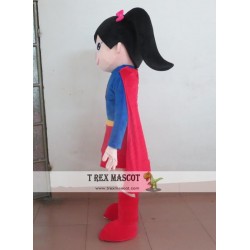 Girl Mascot Costume In Superman For Adults