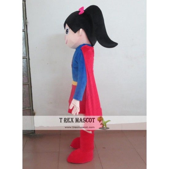 Girl Mascot Costume In Superman For Adults