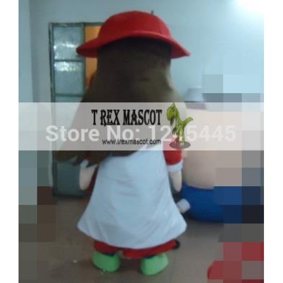 Long Hair Girl Mascot Costume For Adults