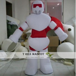 Adult White&Red Robot Mascot Costume