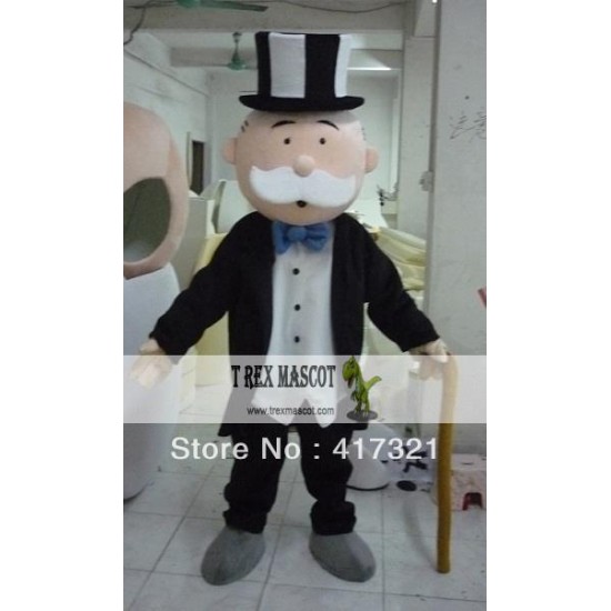 Old Gentleman Mascot Cartoon Costume For Adult