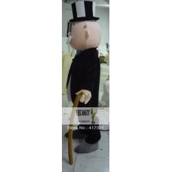 Old Gentleman Mascot Cartoon Costume For Adult