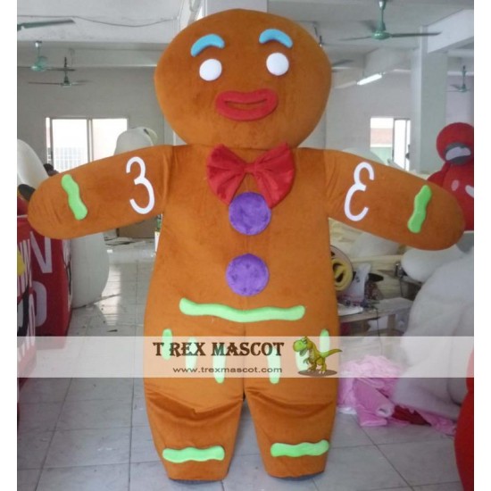 Adult Gingerbread Man Mascot Costume