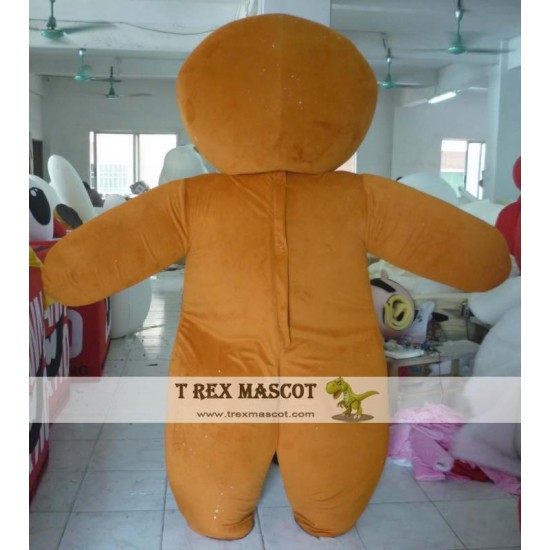 Adult Gingerbread Man Mascot Costume