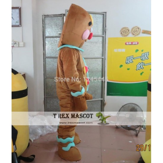 Gingerbread Man Mascot Costume For Adult