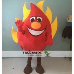 Red Fire Mascot Costume For Adult