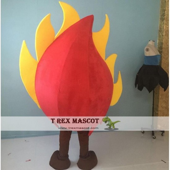 Red Fire Mascot Costume For Adult