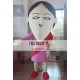 Adult Long Face Girl Mascot Costume