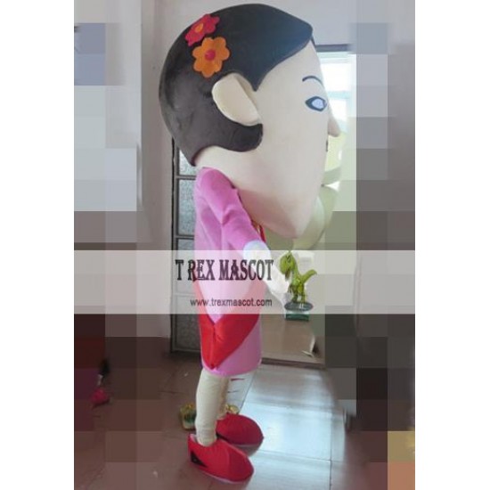 Adult Long Face Girl Mascot Costume