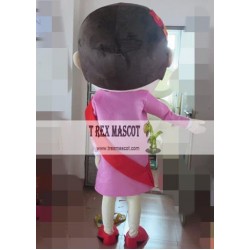 Adult Long Face Girl Mascot Costume