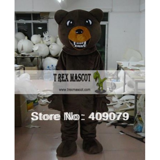 Dark Brown Bear Mascot Costume For Adults