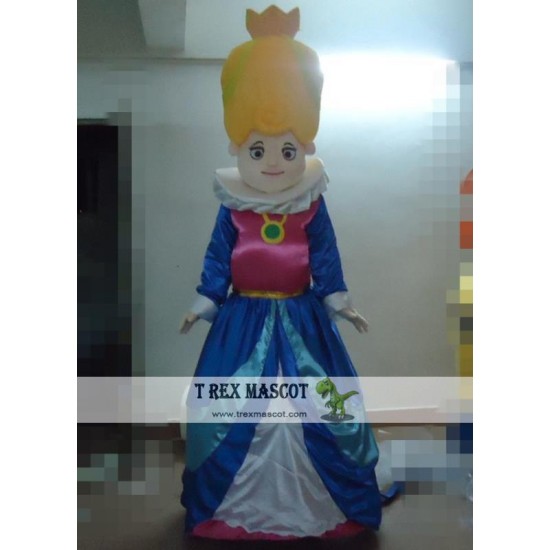 Queen With Yellow Hair Mascot Costume Adult Queen Mascot