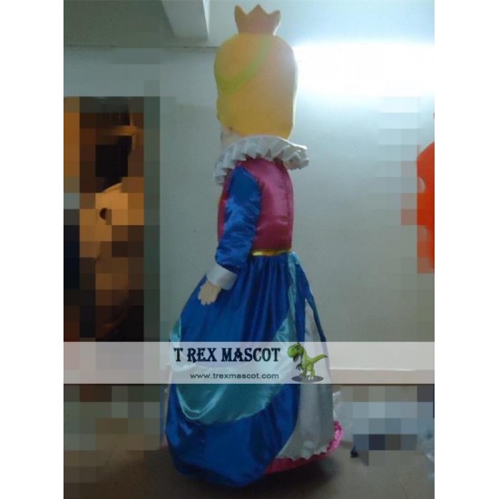 Queen With Yellow Hair Mascot Costume Adult Queen Mascot