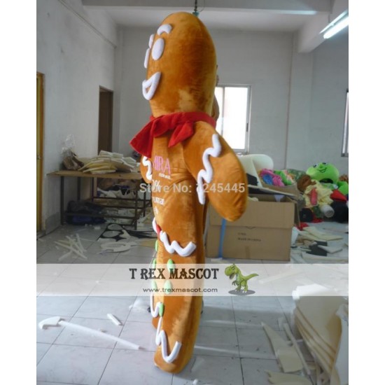 Adult Gingerbread Man Mascot Gingerbread Man Costume