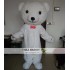 Big Head White Teddy Bear Mascot Costume For Adults