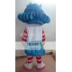 Girl With A Blue Curly Hair Mascot Costume Adult Girl Mascot