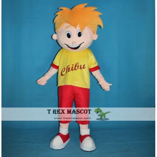 Yellow Hair Boy Mascot Costume Adult Boy Costume