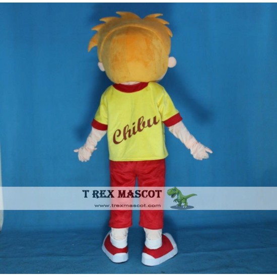 Yellow Hair Boy Mascot Costume Adult Boy Costume