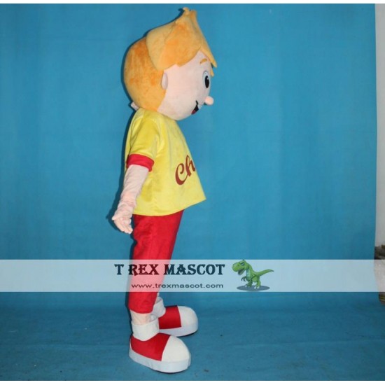 Yellow Hair Boy Mascot Costume Adult Boy Costume