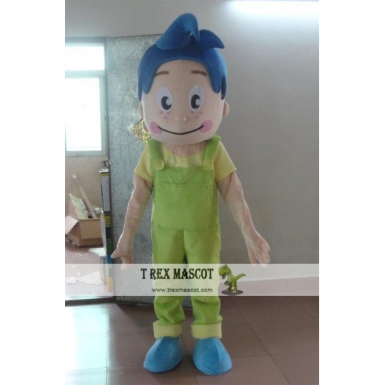 Blue Hair Boy Mascot Costume Adult Boy Costume