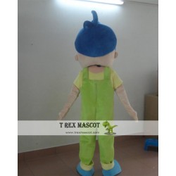 Blue Hair Boy Mascot Costume Adult Boy Costume