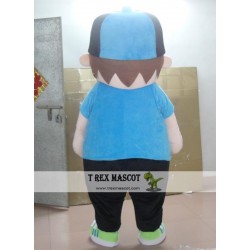 Fat Boy Mascot Costume Adult Blue Shirt Boy Costume