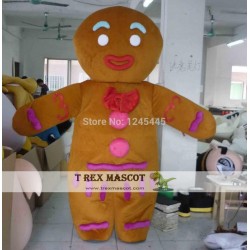 Adult Mascot Costume Gingerbread Man Mascot Costume