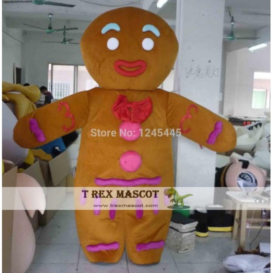 Adult Mascot Costume Gingerbread Man Mascot Costume