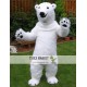 Realistic Furry White Polar Bear Mascot Costume For Adults