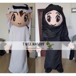 Arabic People Arab Boy / Girl Mascot Costume Arabic Male And Female Mascot For Adult