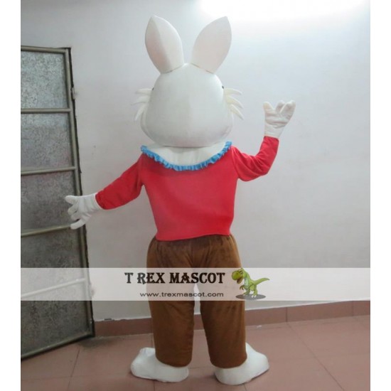 Easter Bunny Mascot Costume Adult Red Cloth Bunny Costume