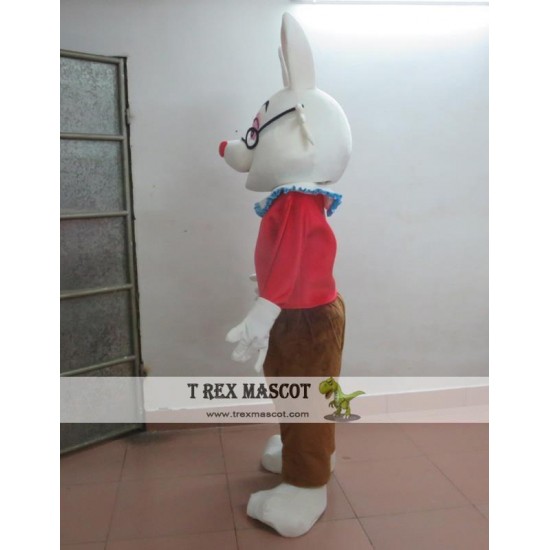 Easter Bunny Mascot Costume Adult Red Cloth Bunny Costume