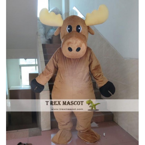 Adult Brown Moose Mascot Costume