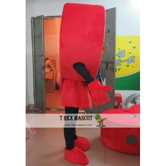 Adult Red Heart Mascot Costume