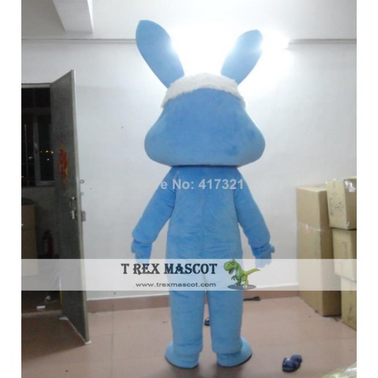 Blue Easter Bunny Mascot Costume For Adult