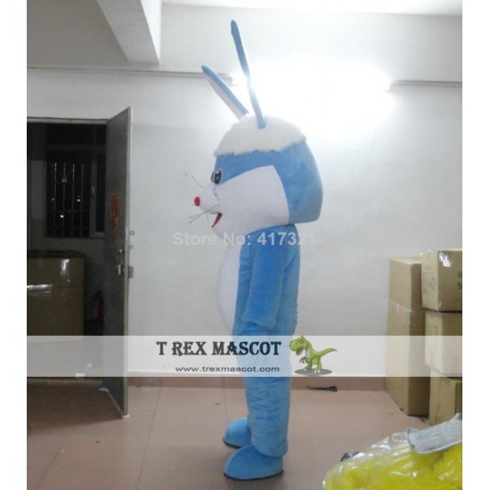 Blue Easter Bunny Mascot Costume For Adult