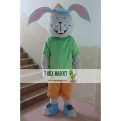 Green T-Shirt Adult Bunny Rabbit Mascot Costume