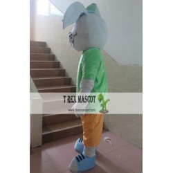 Green T-Shirt Adult Bunny Rabbit Mascot Costume