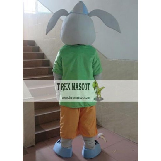 Green T-Shirt Adult Bunny Rabbit Mascot Costume