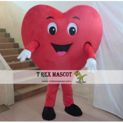 Adult Red Heart Mascot Costume