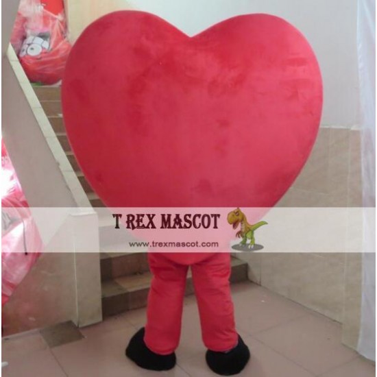 Adult Red Heart Mascot Costume