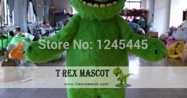 Adult Handmade Green Monster Mascot Costume With Long Tail