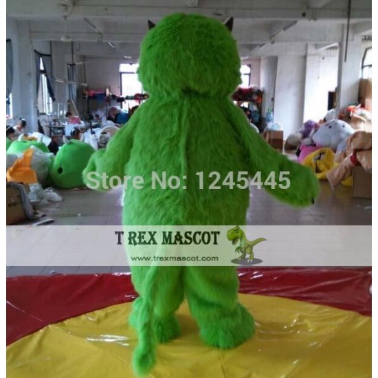 Adult Handmade Green Monster Mascot Costume With Long Tail