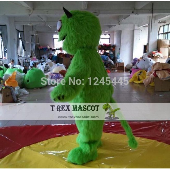 Adult Handmade Green Monster Mascot Costume With Long Tail