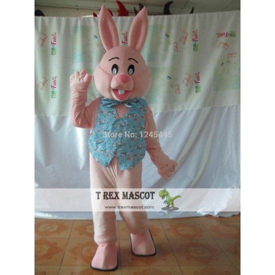 Adult Pink Easter Bunny Mascot Costume