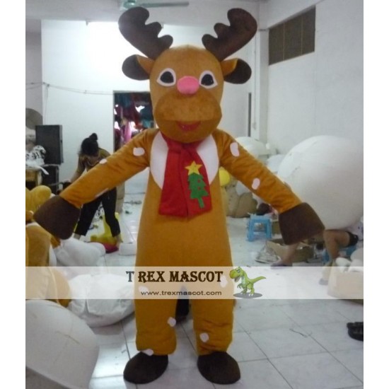 Adult Christmas Reindeer Mascot Costume